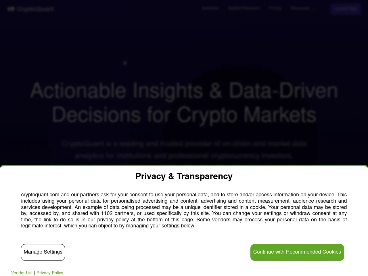 CryptoQuant Screenshot