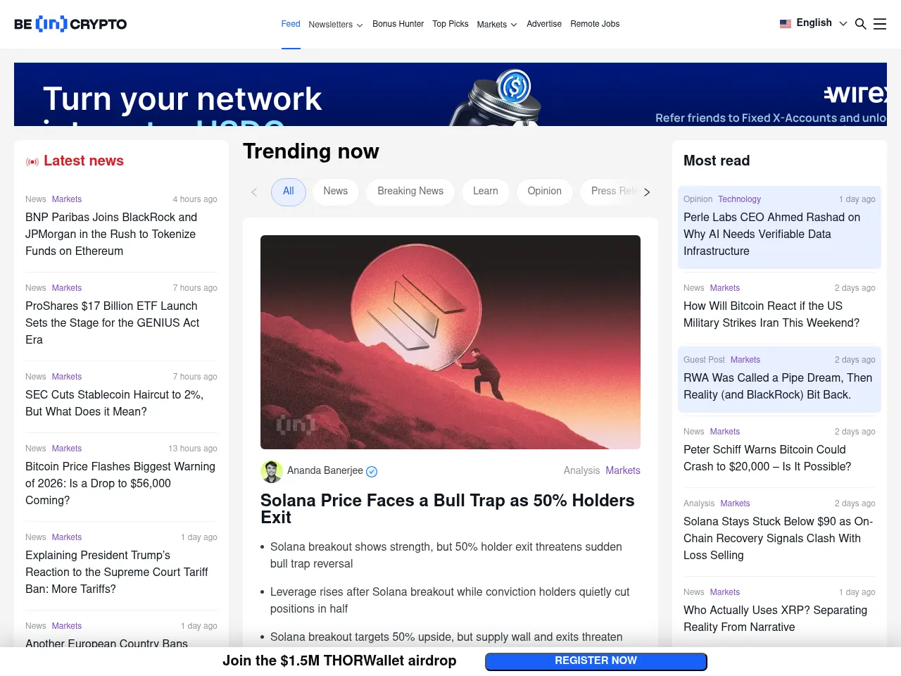 BeInCrypto Screenshot