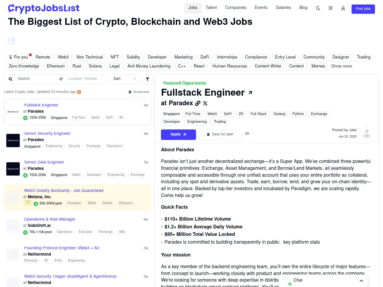 CryptoJobsList Screenshot