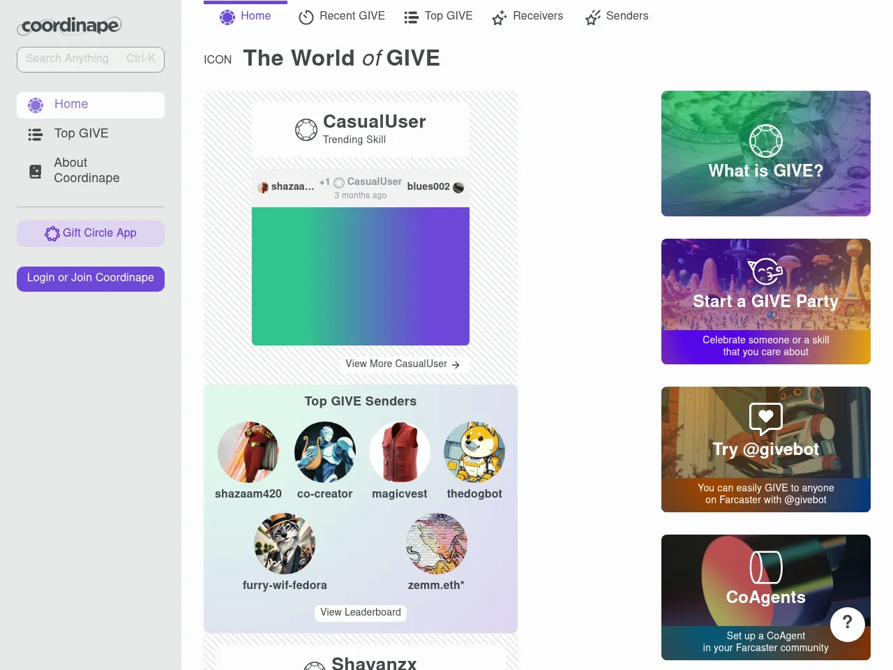 Coordinape Screenshot